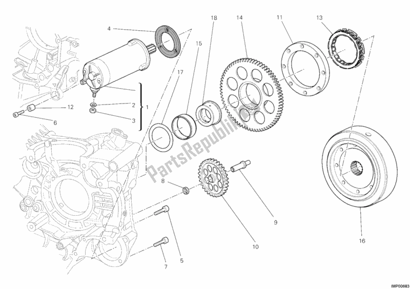 Alle onderdelen voor de Start De Motor van de Ducati Diavel USA 1200 2012